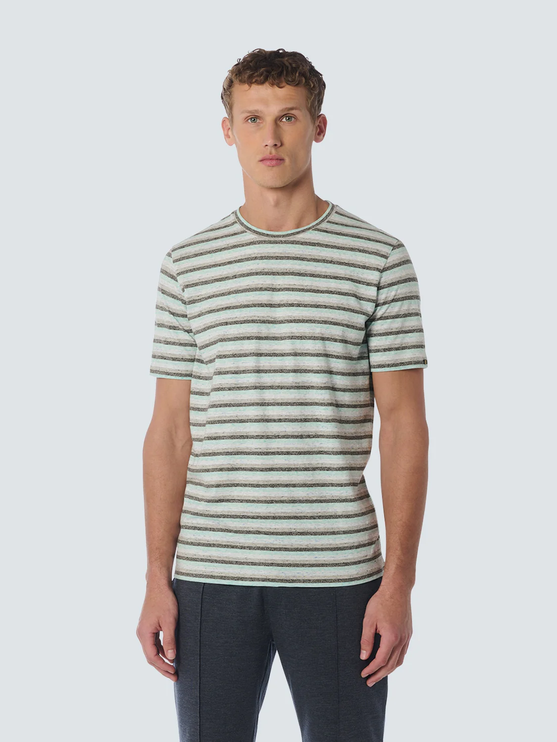 NO EXCESS T-Shirt T-Shirt Crewneck Melange Stripes