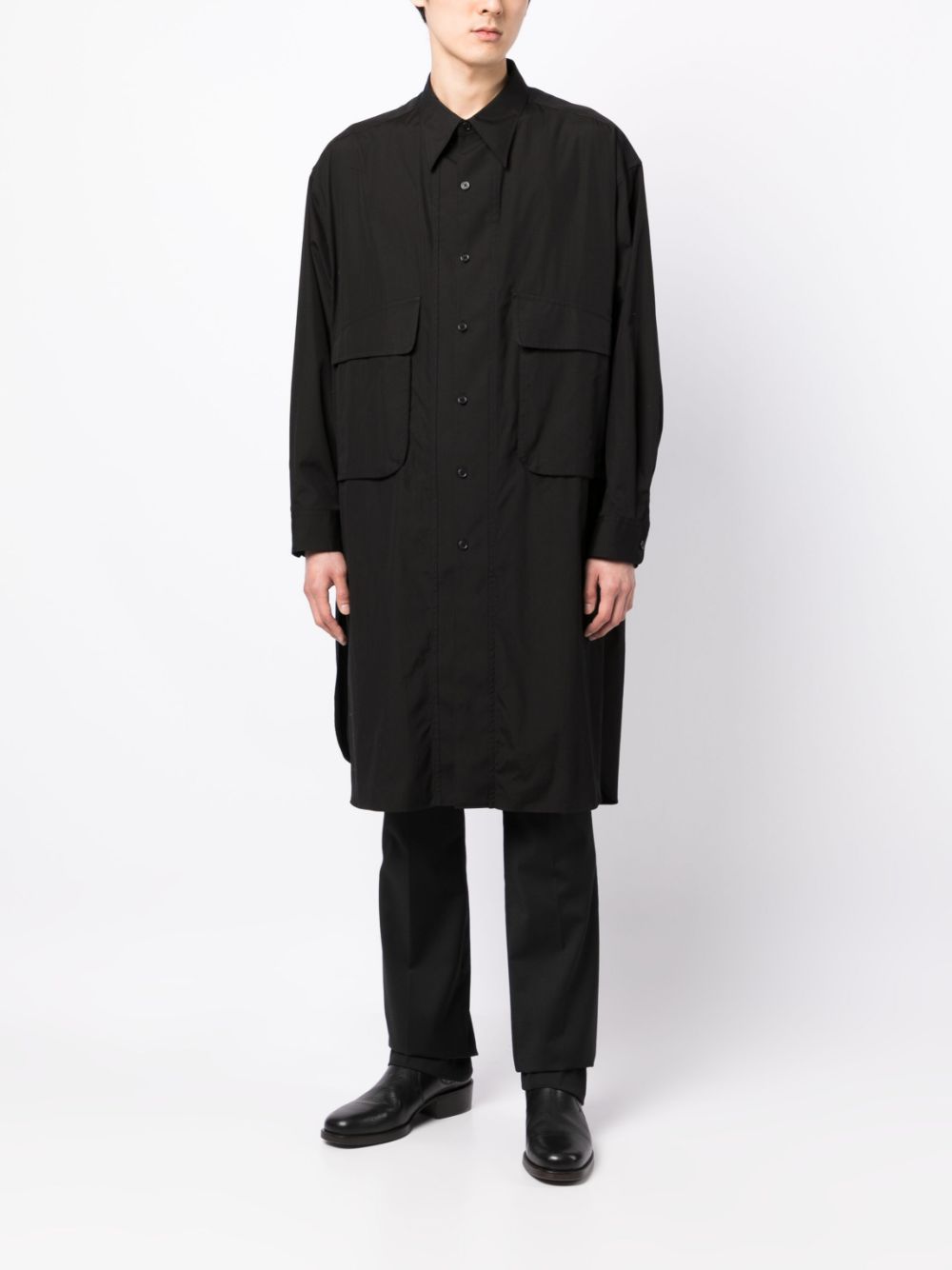 Yohji Yamamoto Asymmetrische overhemd - Zwart