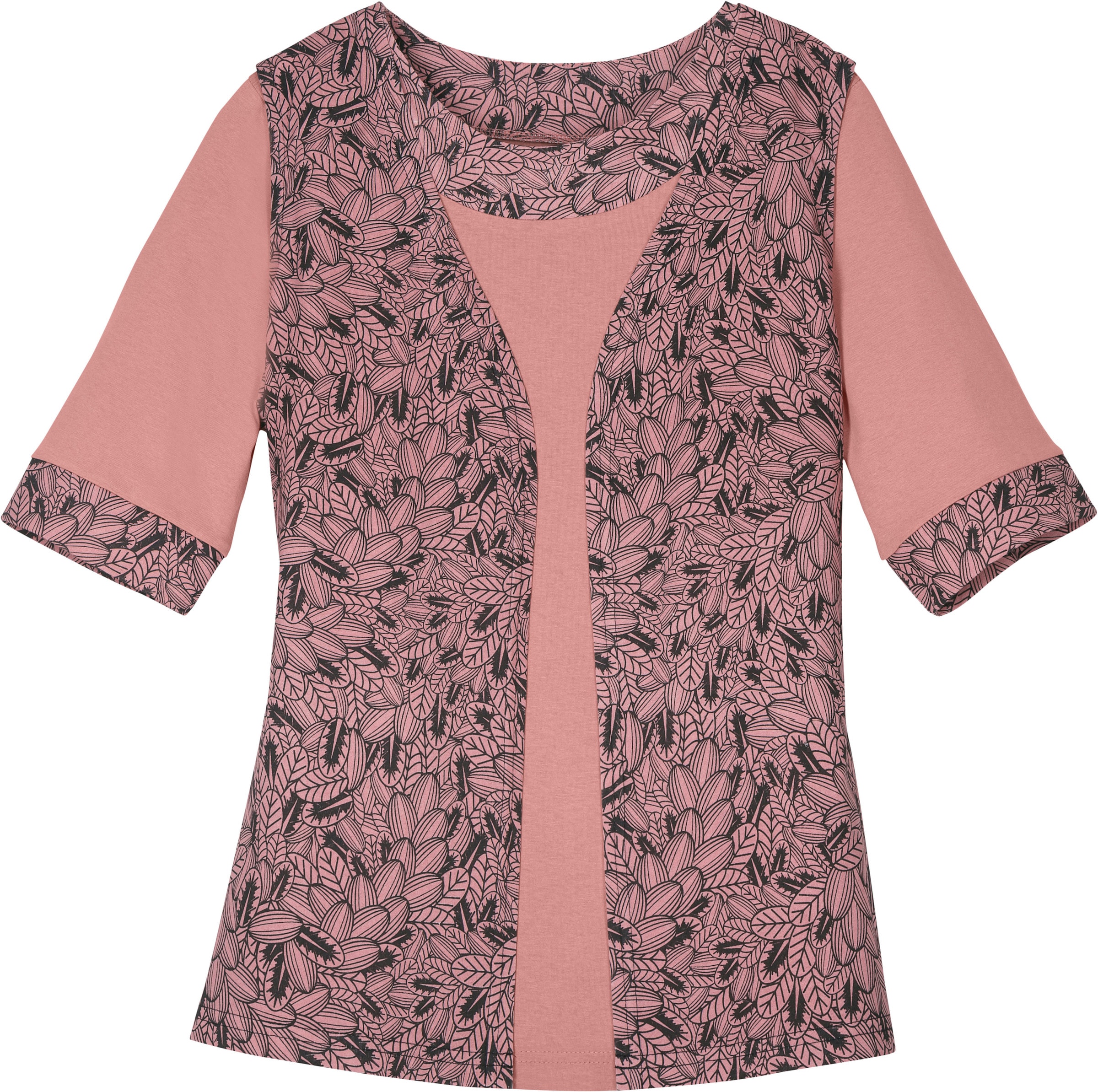 Your Look... for less! Dames Shirtset rozenhout + rozenhout gedessineerd Größe