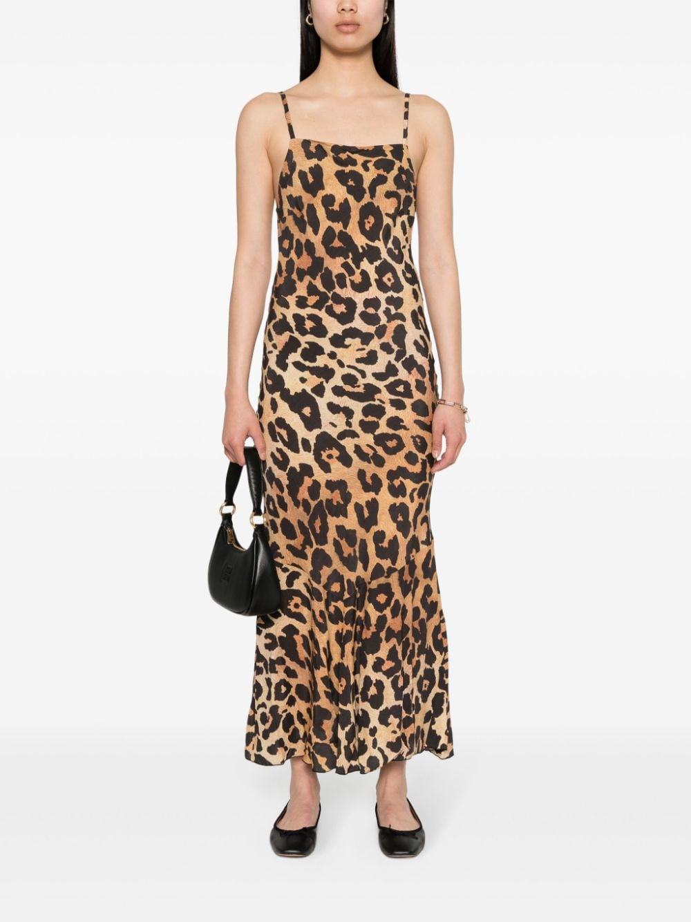 Musier Maxi-jurk met luipaardprint - Zwart