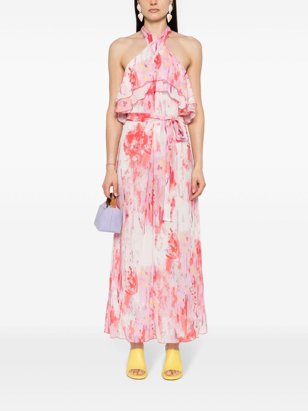 MSGM Maxi-jurk met abstracte print - Roze