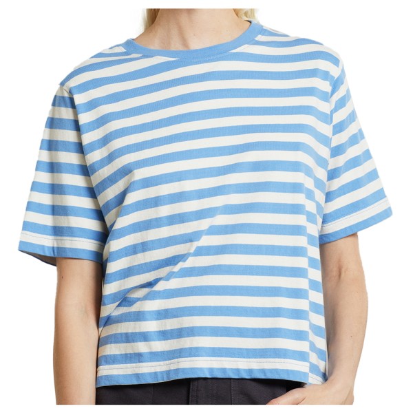 Dedicated  Women's T-Shirt Vadstena Stripes - T-shirt, blauw