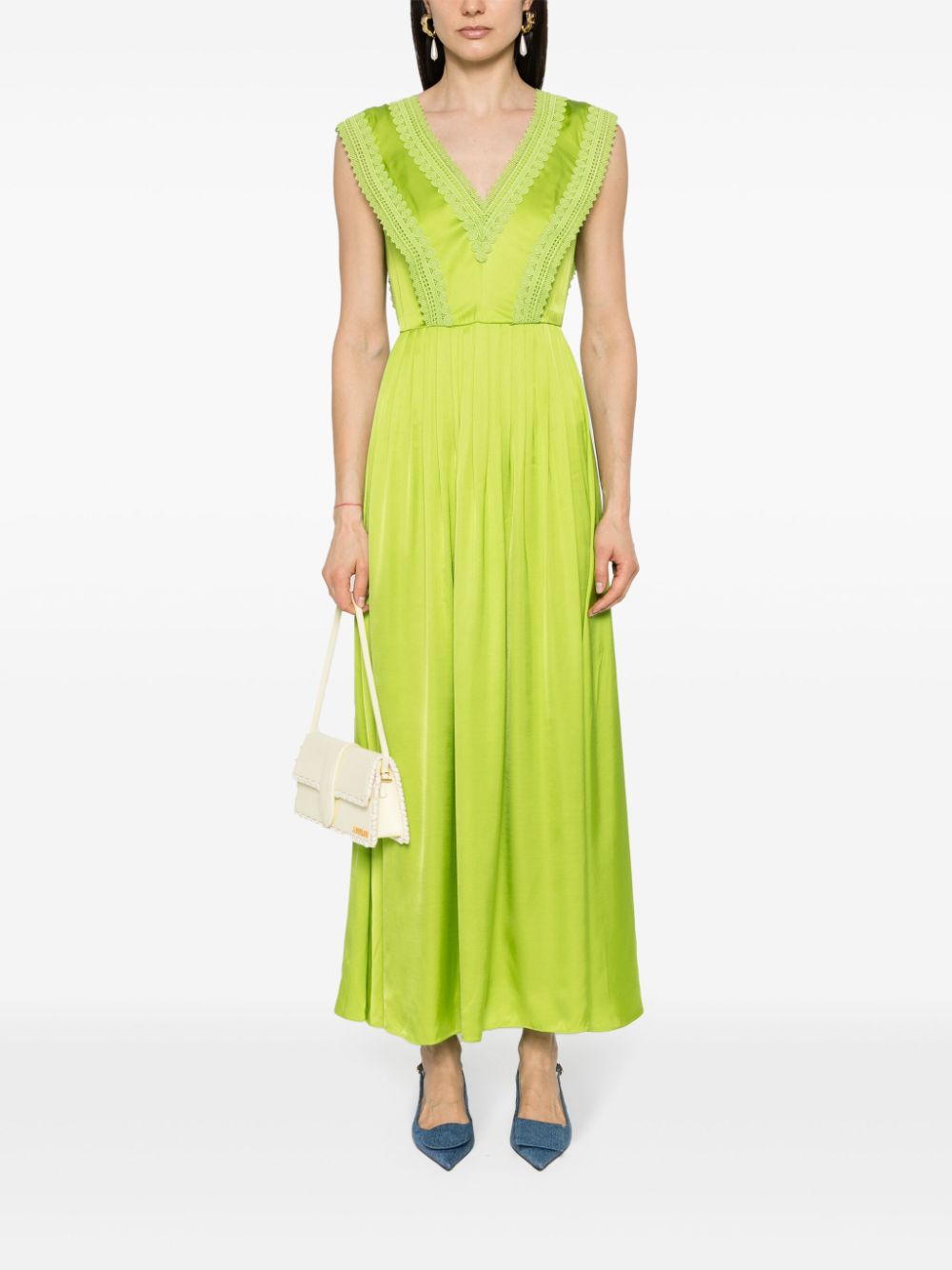DVF Diane von Furstenberg Maxi-jurk met lange achterkant - Groen