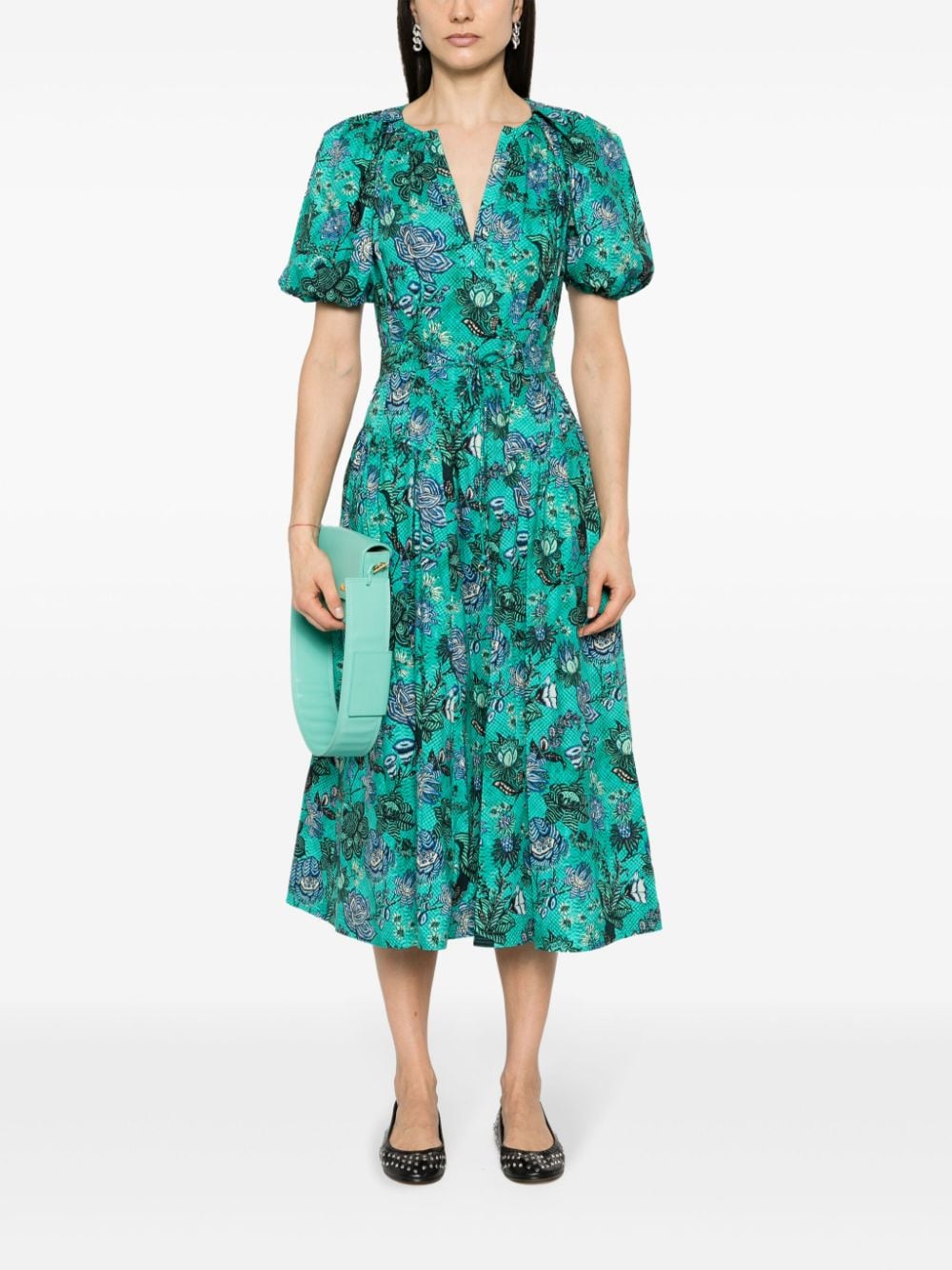 Ulla Johnson Carina floral-print maxi dress - Groen
