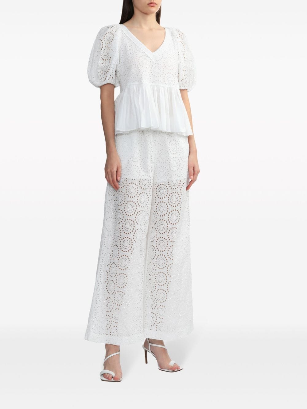 Sea Broderie anglaise blouse - Wit