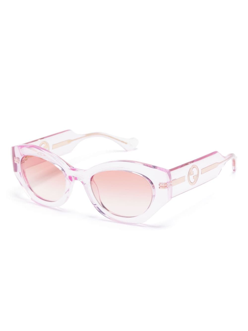 Gucci Interlocking G oval-frame sunglasses - Roze
