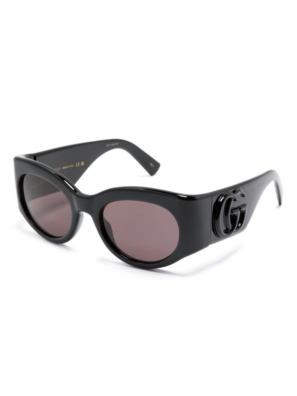 Gucci Double G oval-frame sunglasses - Zwart