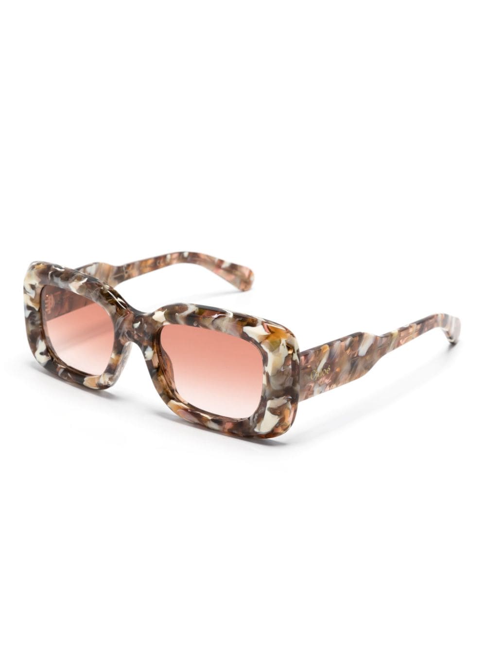 Chloé Eyewear Gayia zonnebril met rechthoekig montuur - Bruin