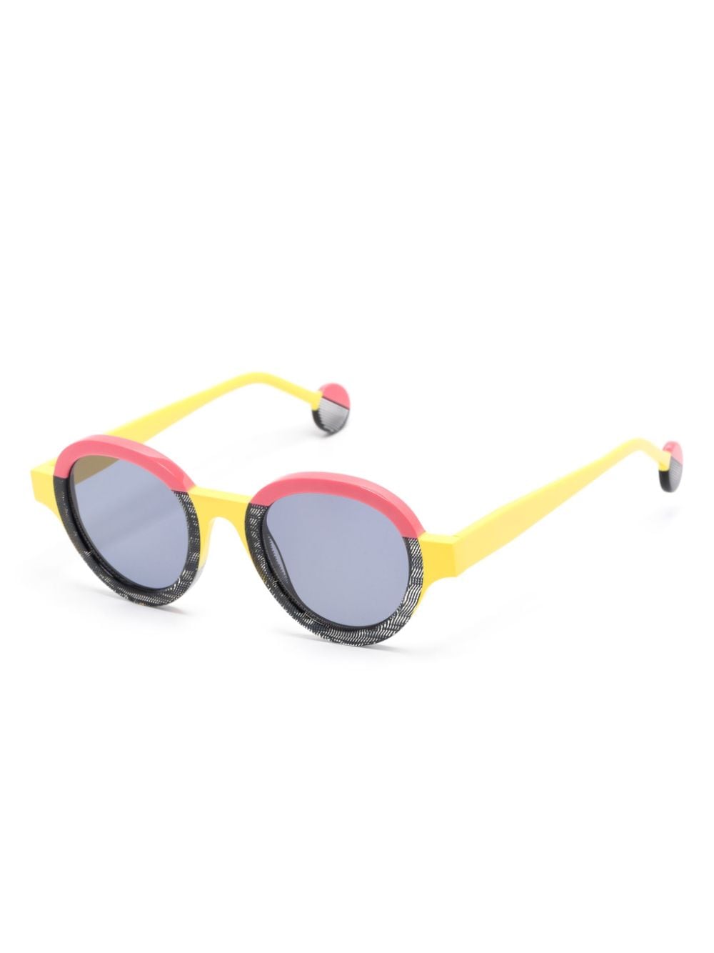 Theo Eyewear Futurisme zonnebril met rond montuur - Geel