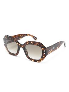 Isabel Marant Eyewear tortoiseshell geometric-frame sunglasses - Bruin