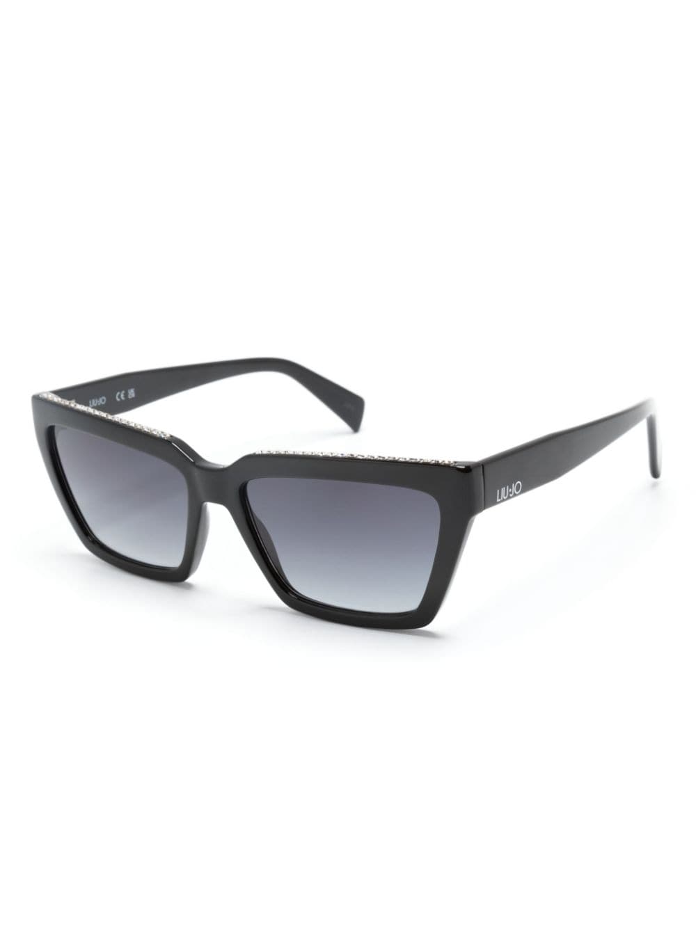 LIU JO rhinestone-embellished square-frame sunglasses - Zwart