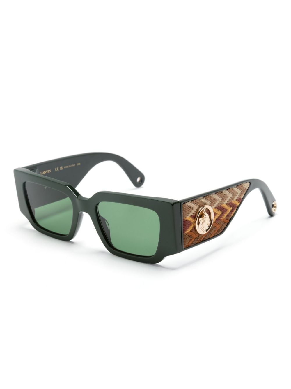 Lanvin Curb rectangle-frame sunglasses - Groen