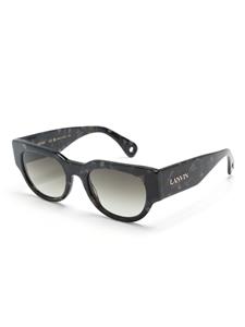 Lanvin logo-lettering rectangle-frame sunglasses - Grijs