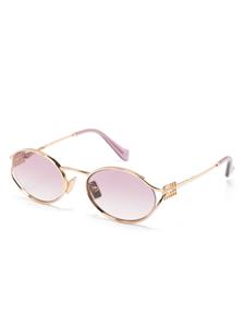 Miu Miu Eyewear Zonnebril met ovaal montuur - Goud