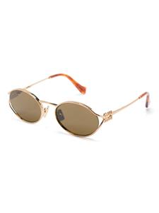 Miu Miu Eyewear Zonnebril met rond montuur - Goud