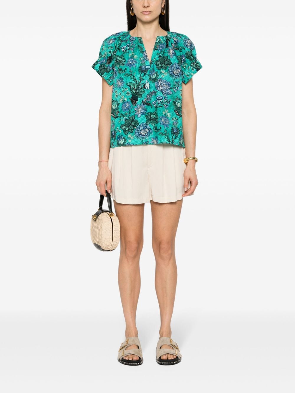 Ulla Johnson Naomi floral-print blouse - Groen