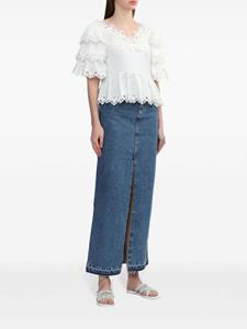 Susan Fang Broderie anglaise blouse - Wit