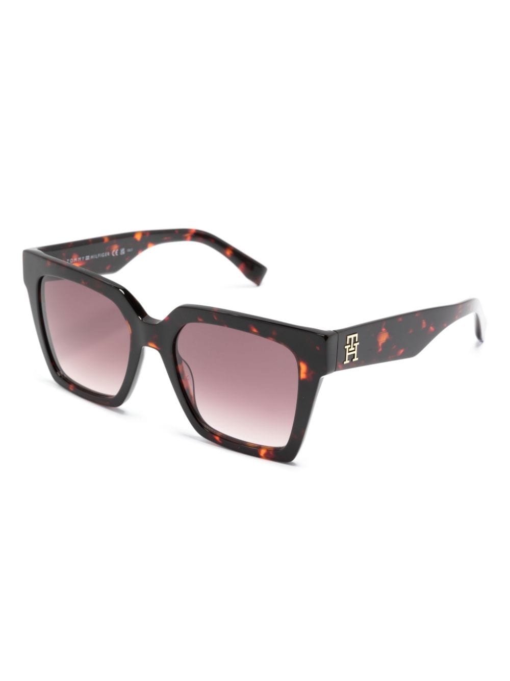 Tommy Hilfiger tortoiseshell oversize-frame sunglasses - Bruin