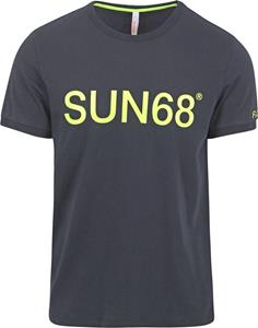Sun68 T-Shirt Druck Logo Navy