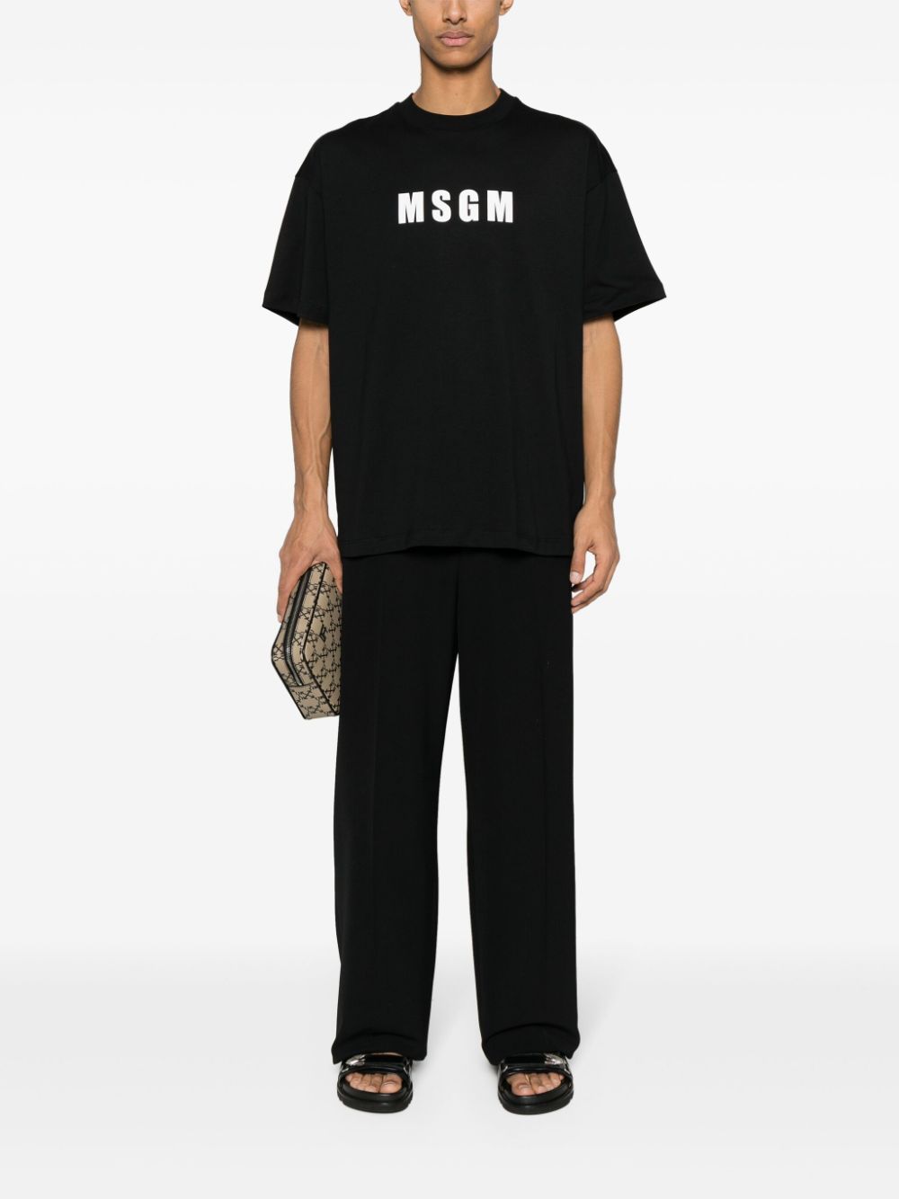 MSGM Katoenen T-shirt met logoprint - Zwart