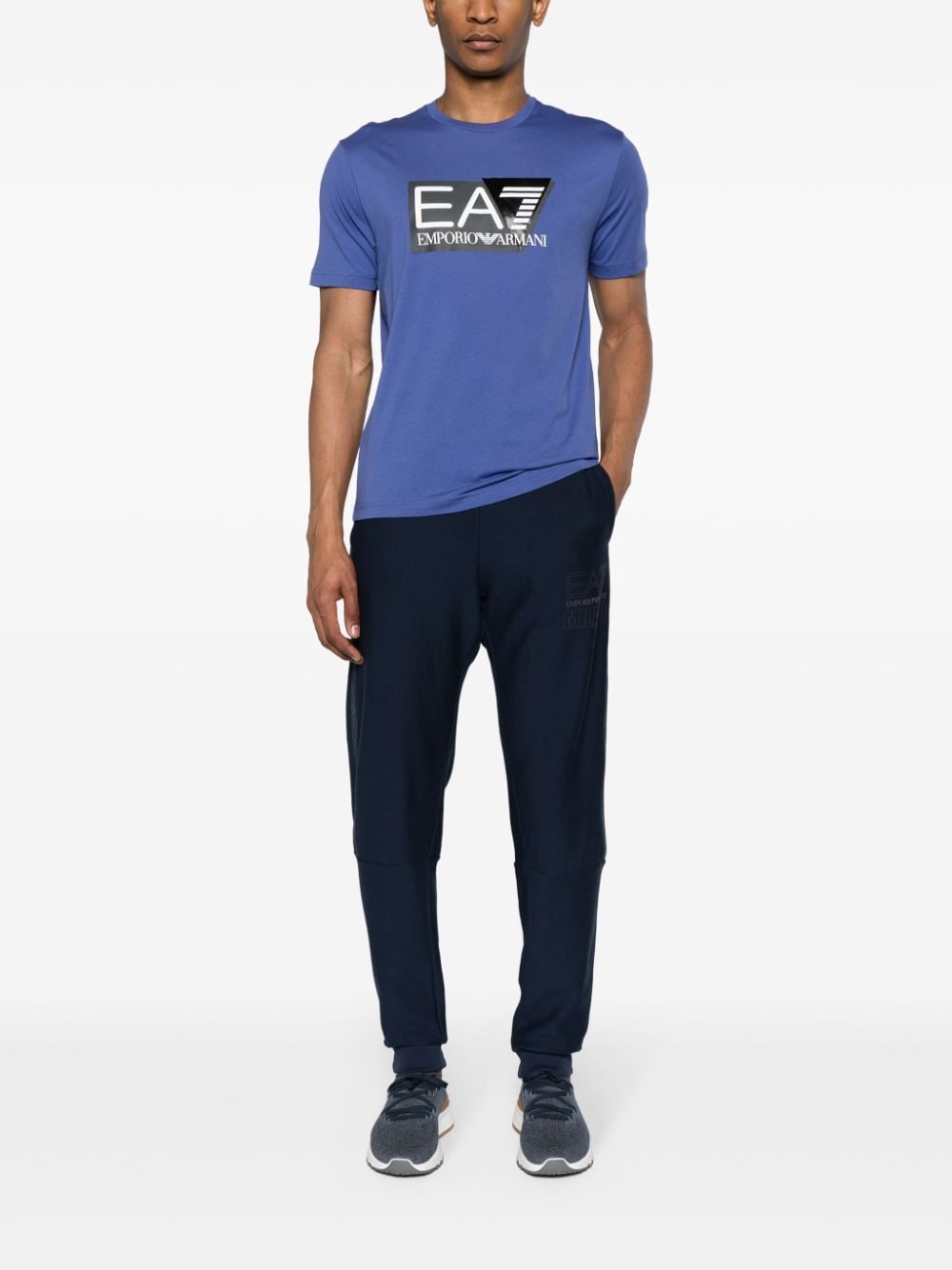 Ea7 Emporio Armani T-shirt met logoprint - Paars