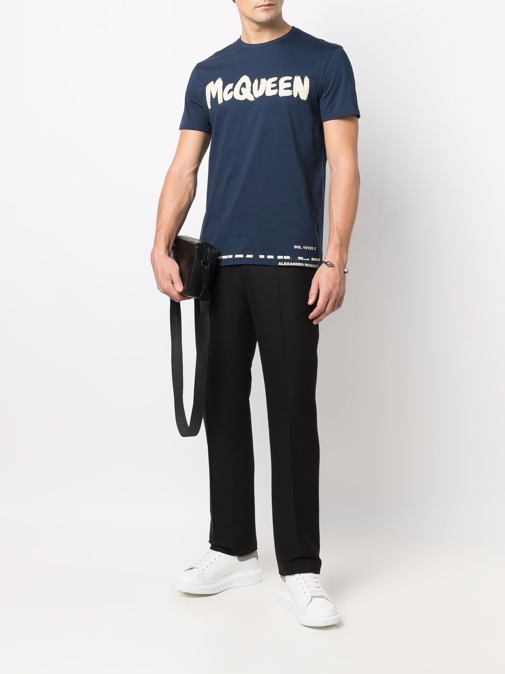 Alexander McQueen T-shirt met logoprint - Blauw