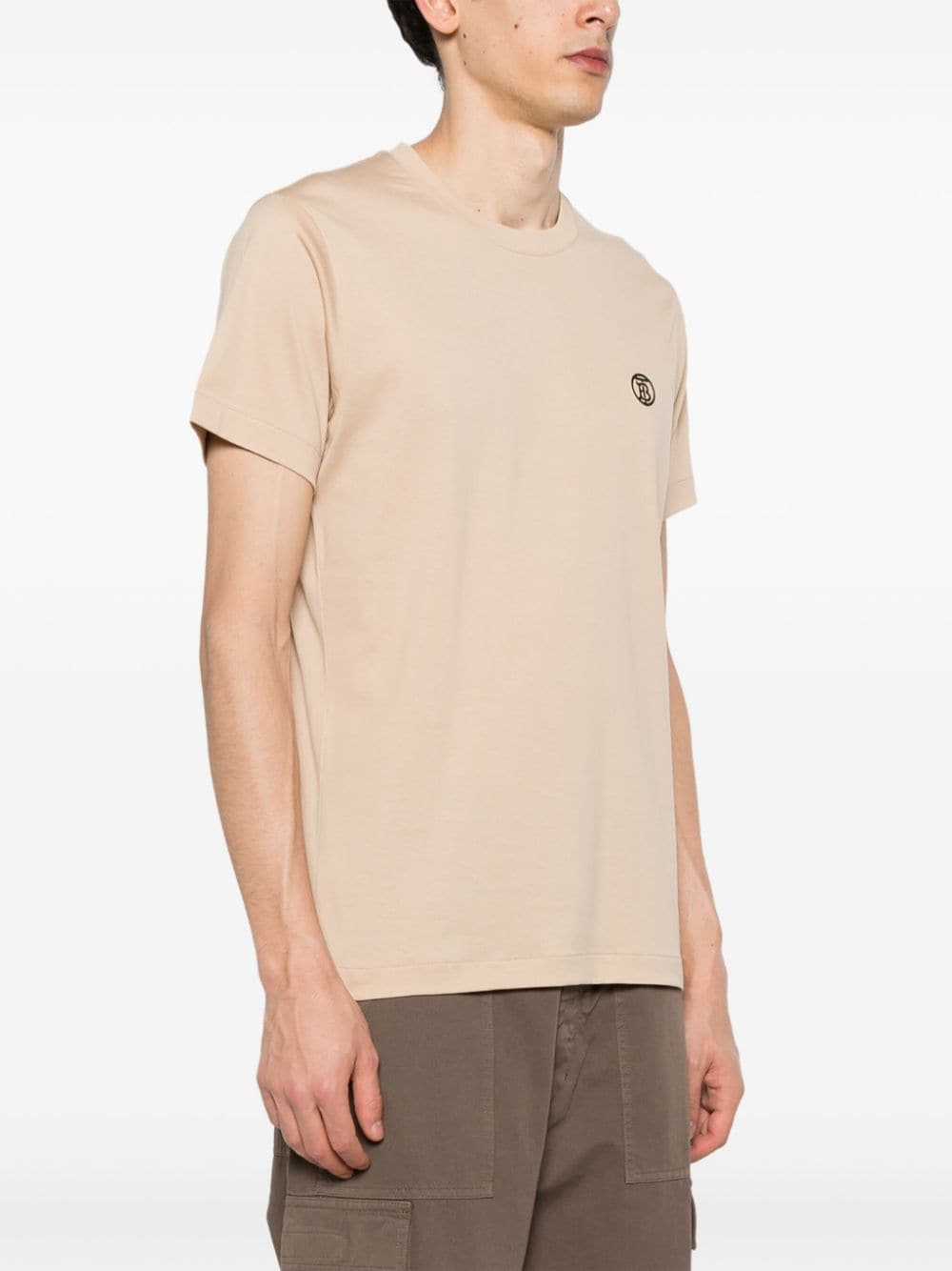 Burberry logo-embroidered cotton T-shirt - Beige
