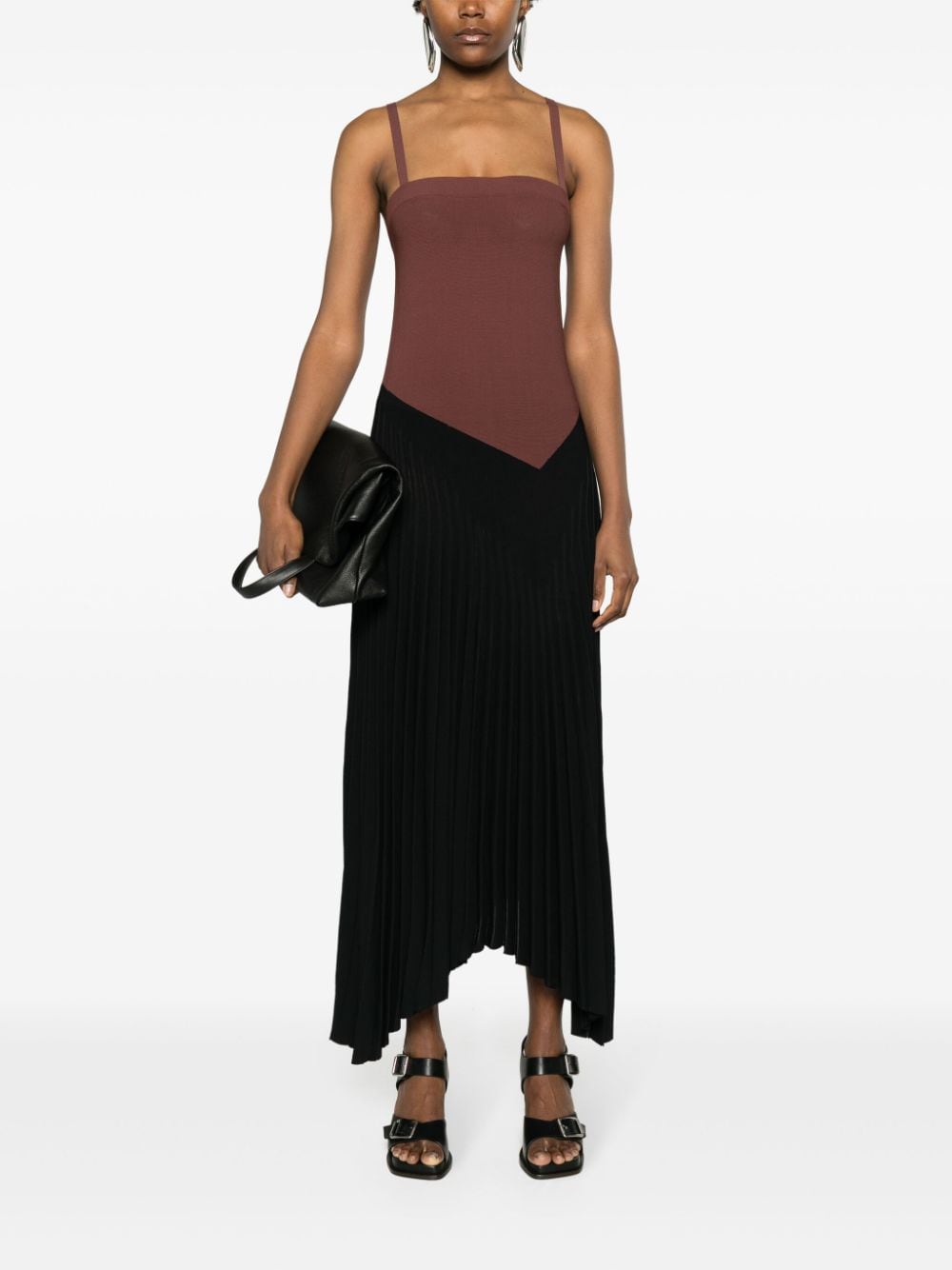 MRZ Maxi-jurk met colourblocking - Bruin