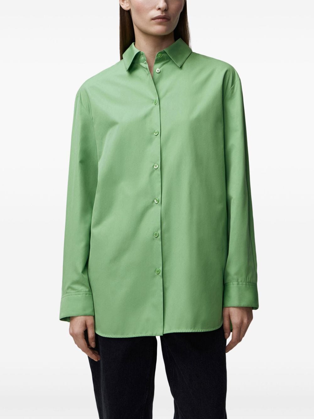 12 STOREEZ Overhemd van katoenmix - Groen