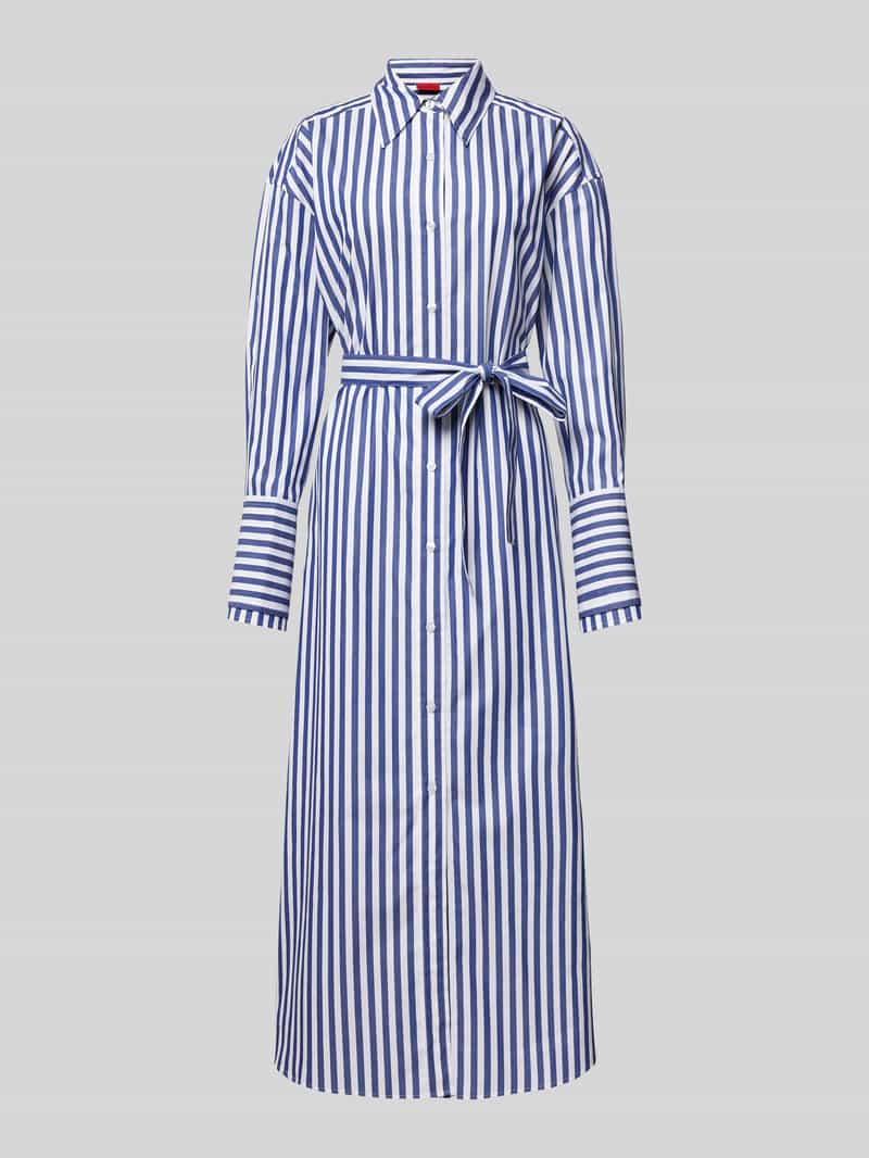 HUGO Maxi-jurk met strikceintuur, model 'Keneyta'