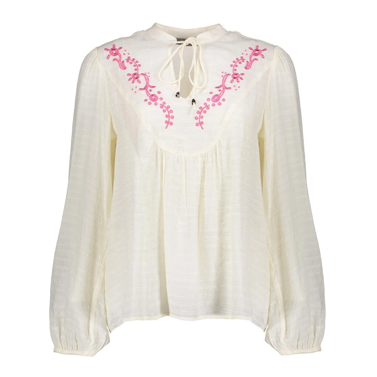Geisha 43082-14 010 blouse embroidery off-white/fuchsia