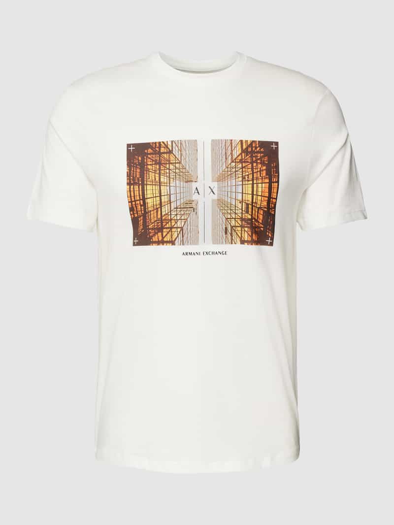 Armani Exchange T-shirt met label- en motiefprint