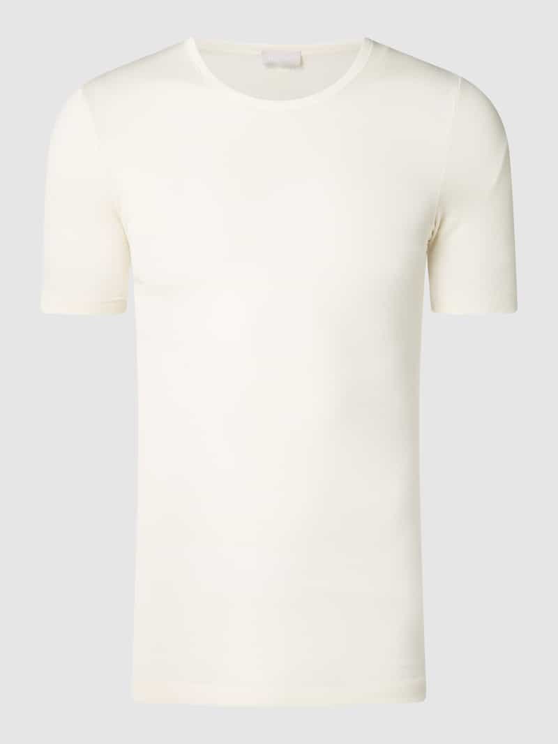 Hanro T-shirt van een mix van merinowol en zijde
