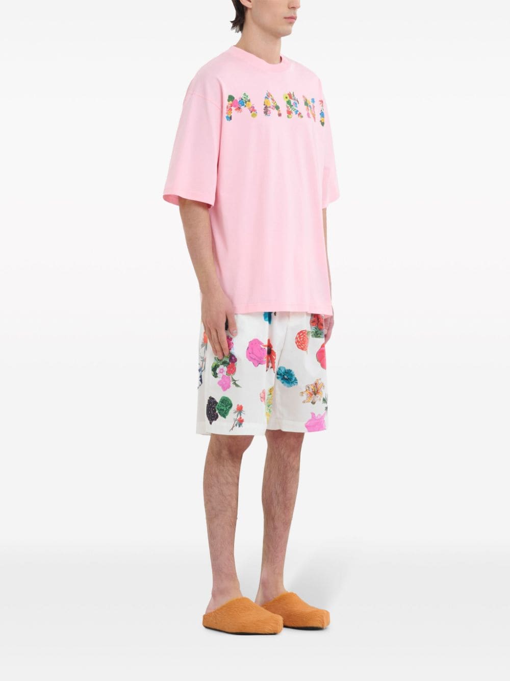Marni T-shirt met logoprint - Roze