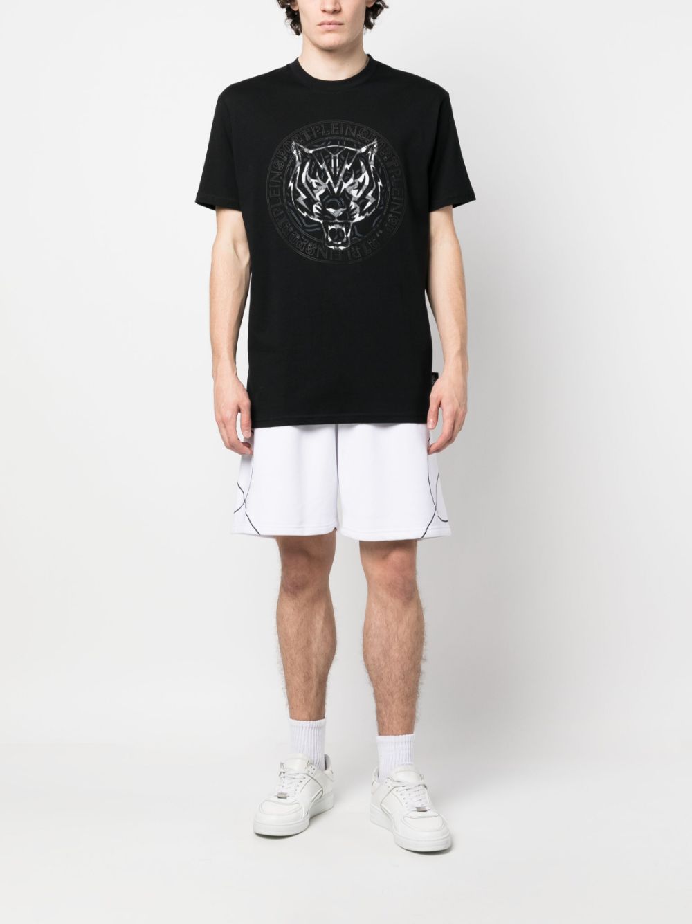 Plein Sport T-shirt met tijgerprint - Zwart