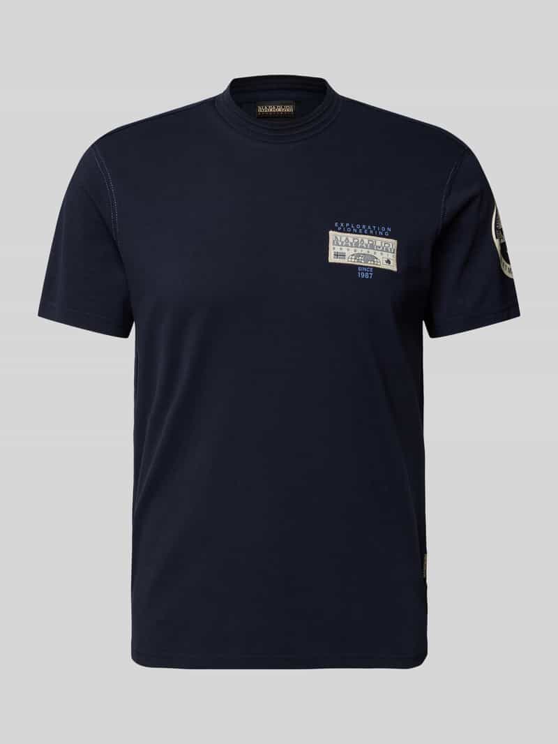 Napapijri T-shirt met labelpatch, model 'AMUNDSEN'