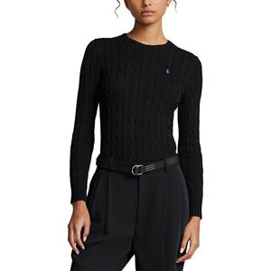 Polo Ralph Lauren Baumwoll-Rundhalspullover mit Zopfmuster - Black - L