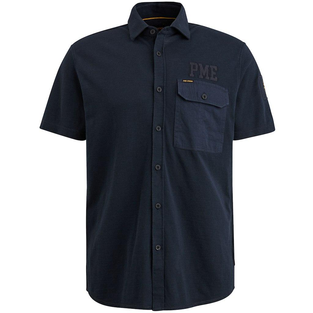 PME Legend Male Overhemden Psis2403234 Short Sleeve Shirt Ctn Jersey Piqu