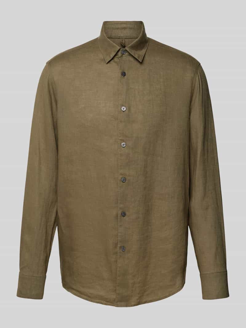 Drykorn Regular fit linnen overhemd met kentkraag, model 'RAMIS'