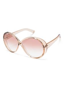 TOM FORD Eyewear Edie oversize-frame sunglasses - Beige