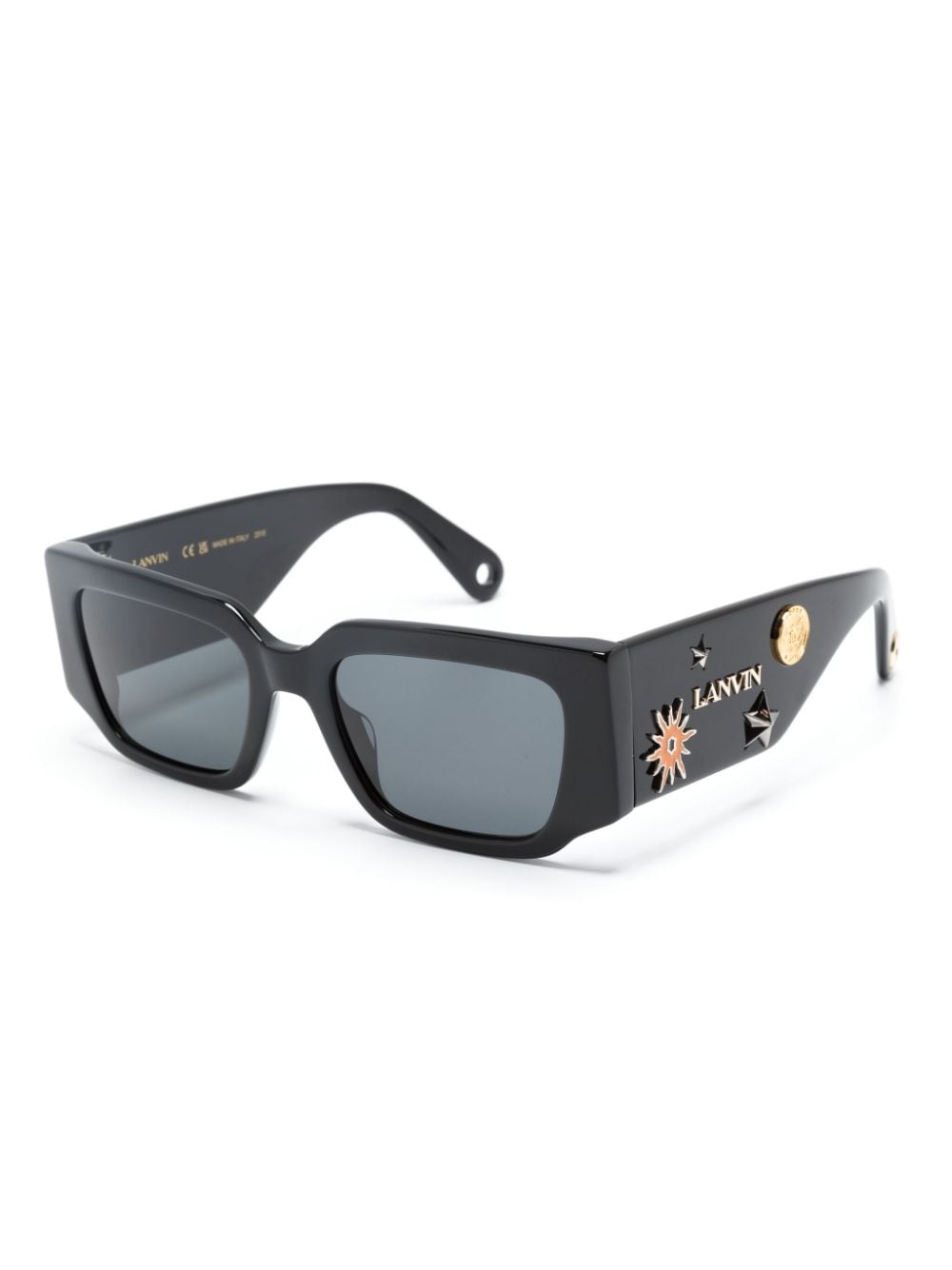 Lanvin x Future zonnebril met rechthoekig montuur - Zwart