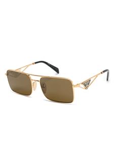 Prada Eyewear triangle-logo rectangle-frame sunglasses - Goud