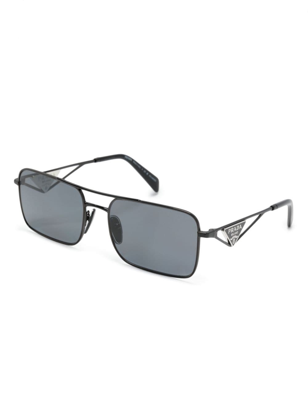 Prada Eyewear triangle-logo rectangle-frame sunglasses - Zwart