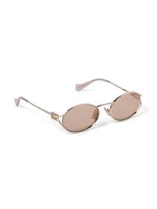 Miu Miu Eyewear Logo oval-frame sunglasses - Goud