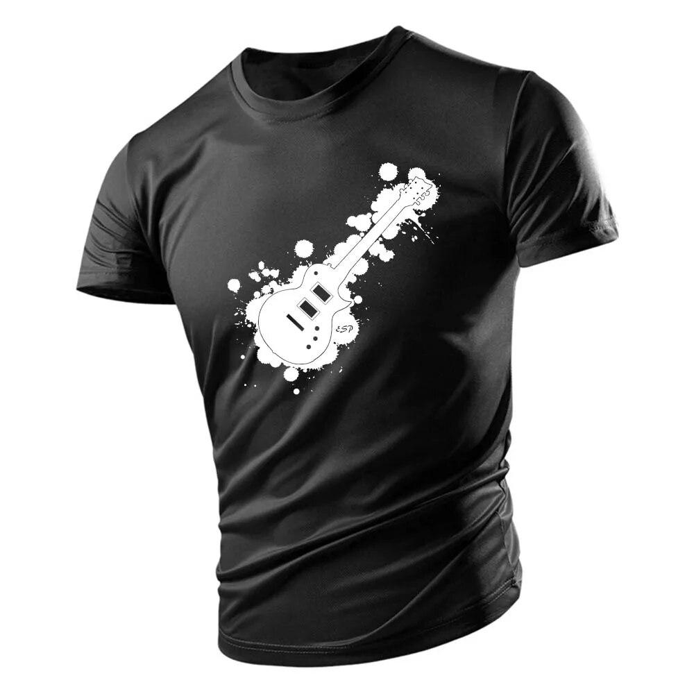 Baobaofusi Zomer Vrije tijd Buitensporten 2d Rock Muziek Print 2023 Heren Mouw T-shirt Losse Comfortabele Ademend Sneldrogend Top