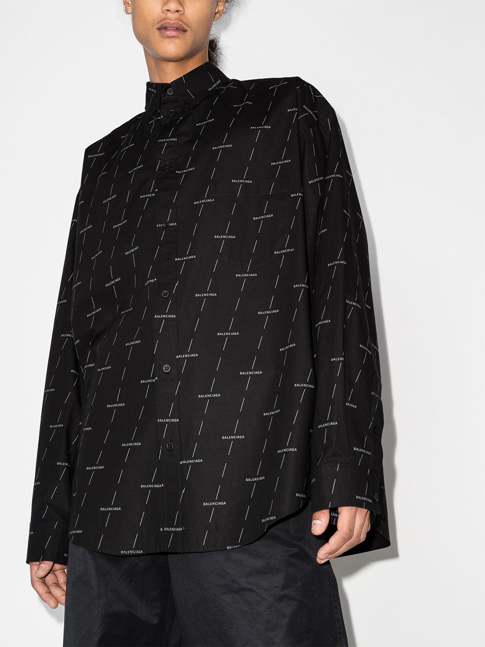 Balenciaga Overhemd met logoprint - Zwart