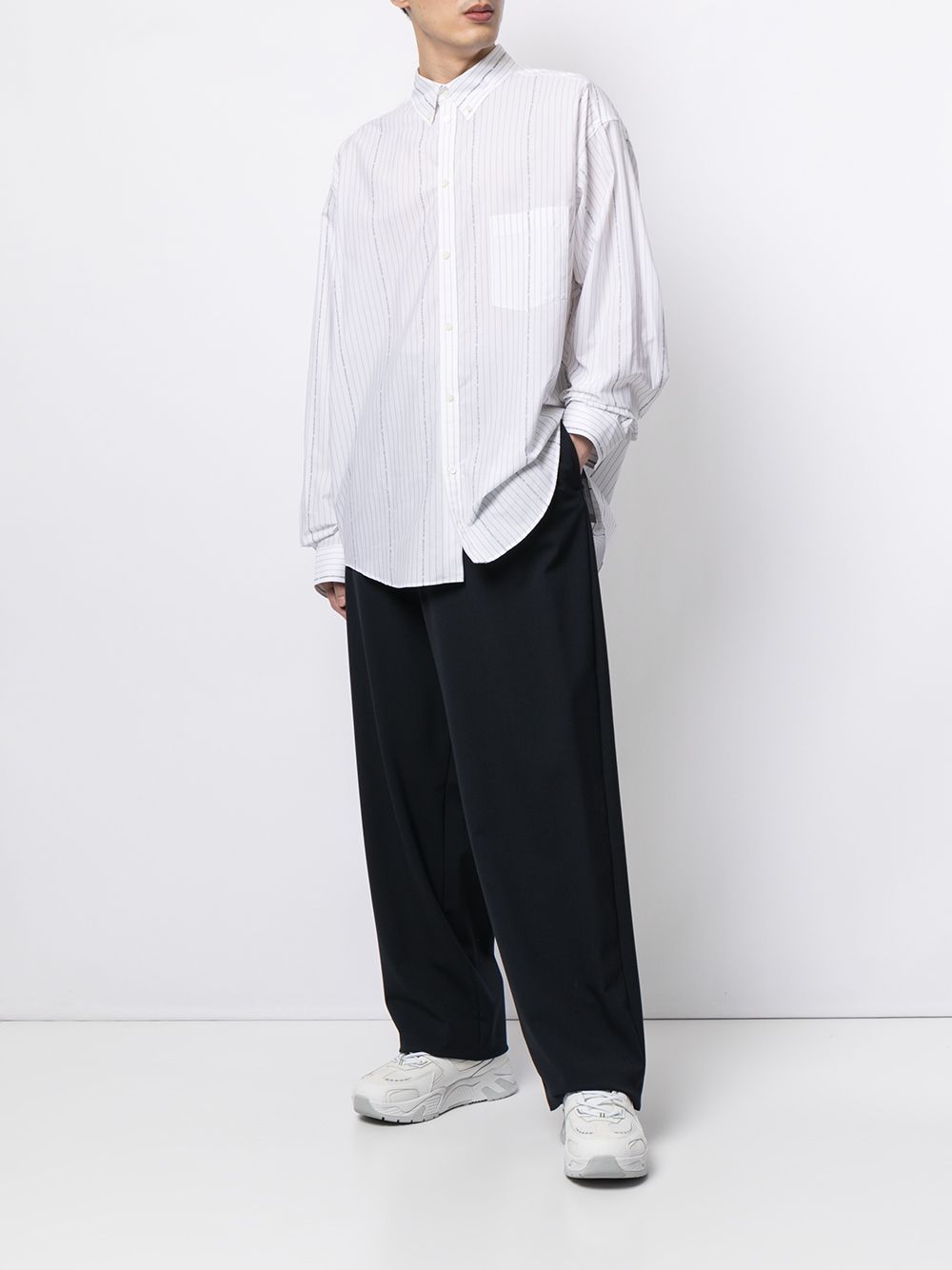 Balenciaga Overhemd met krijtstreep - Wit