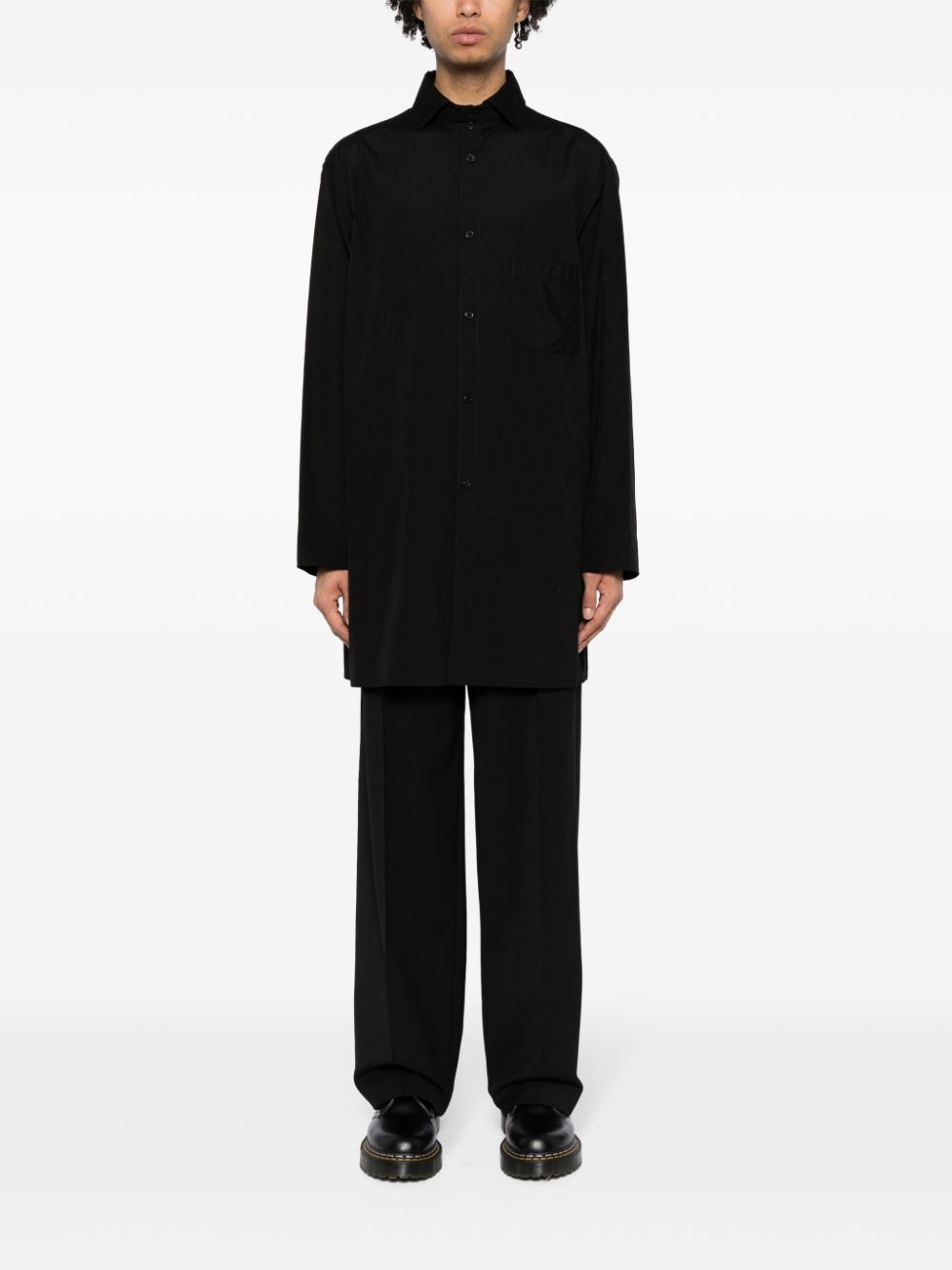 Yohji Yamamoto Katoenen overhemd - Zwart