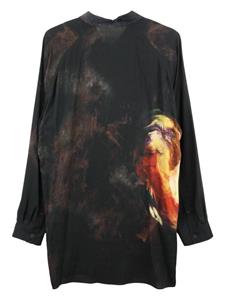 Yohji Yamamoto Overhemd met abstracte print - Zwart