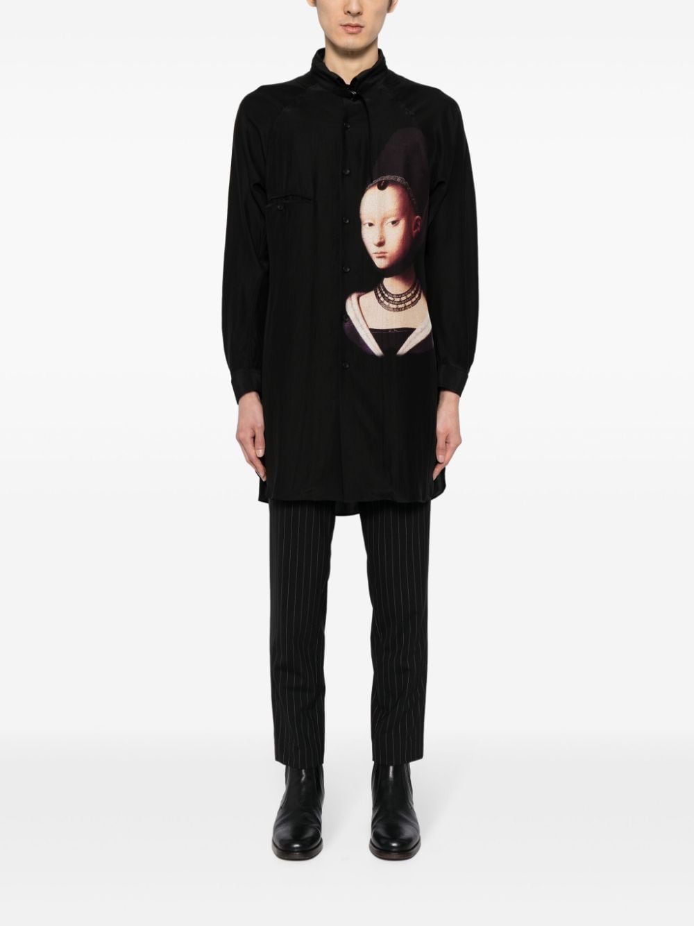 Yohji Yamamoto M-Young Girl silk shirt - Zwart